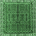 Square Persian Emerald Green Traditional Rug, tr3032emgrn