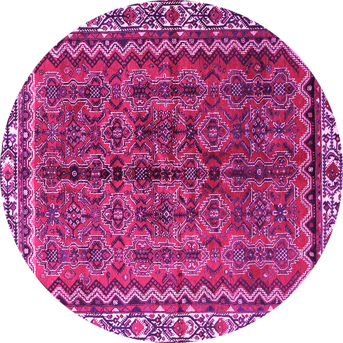 Round Persian Pink Traditional Rug, tr3032pnk