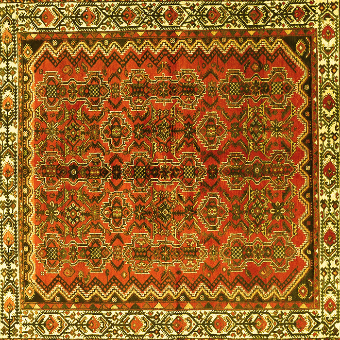 Square Persian Yellow Traditional Rug, tr3032yw