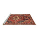 Sideview of Machine Washable Traditional Sunrise Orange Rug, wshtr3033