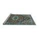 Sideview of Machine Washable Persian Light Blue Traditional Rug, wshtr3033lblu