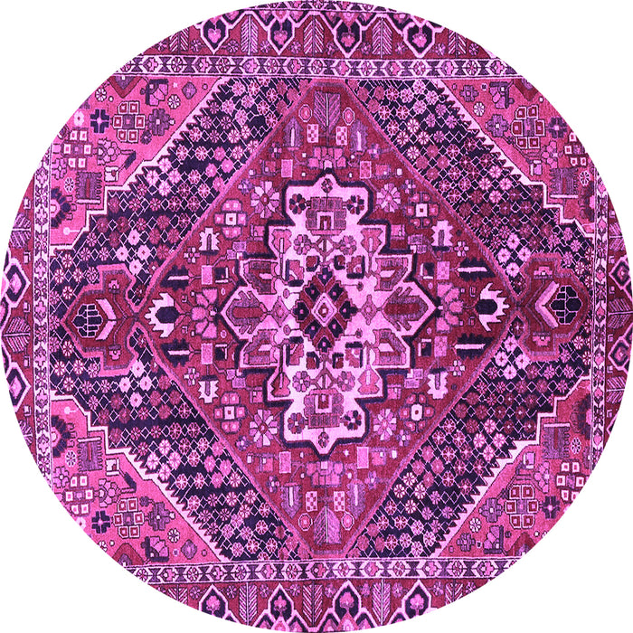 Round Persian Purple Traditional Rug, tr3033pur