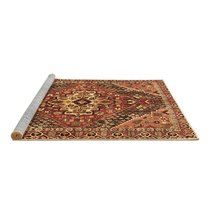 Sideview of Machine Washable Persian Brown Traditional Rug, wshtr3033brn