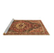 Sideview of Machine Washable Persian Brown Traditional Rug, wshtr3033brn