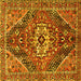 Square Machine Washable Persian Yellow Traditional Rug, wshtr3033yw