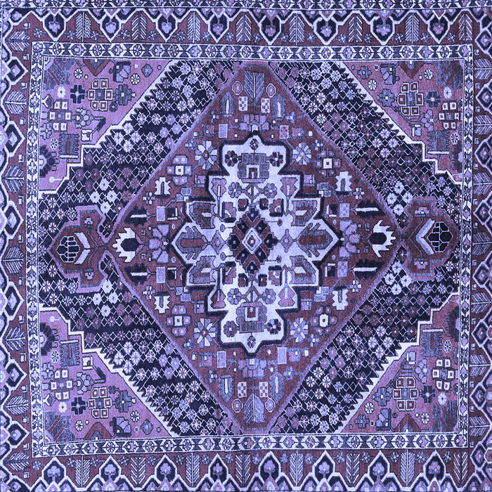 Square Machine Washable Persian Blue Traditional Rug, wshtr3033blu