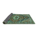 Sideview of Persian Turquoise Traditional Rug, tr3033turq