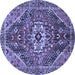 Round Persian Blue Traditional Rug, tr3033blu