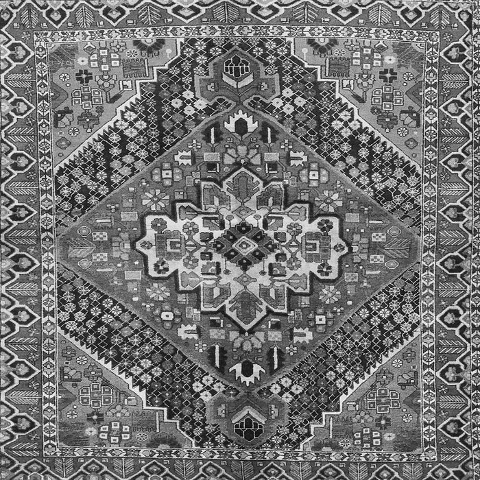 Round Machine Washable Persian Gray Traditional Rug, wshtr3033gry