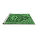 Sideview of Machine Washable Persian Emerald Green Traditional Area Rugs, wshtr3033emgrn