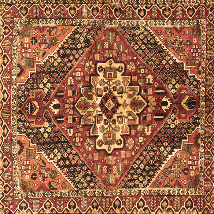 Square Machine Washable Persian Brown Traditional Rug, wshtr3033brn