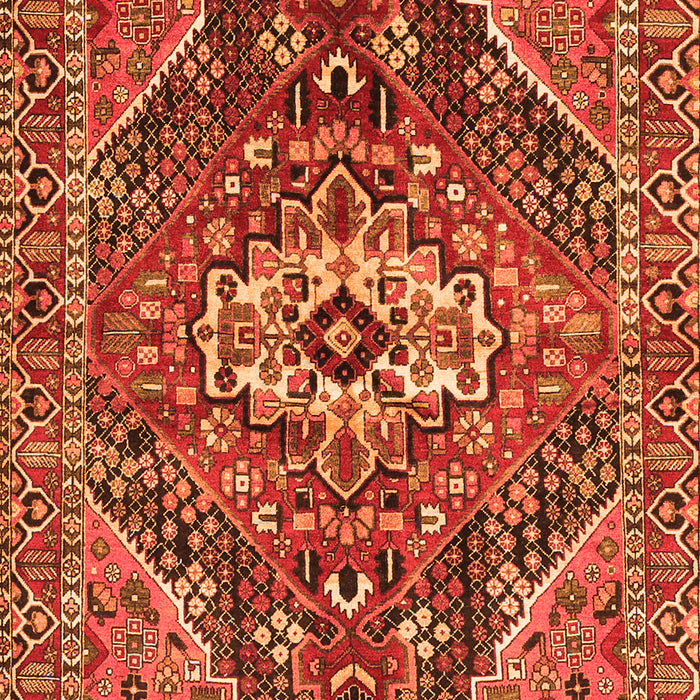 Serging Thickness of Machine Washable Persian Orange Traditional Area Rugs, wshtr3033org