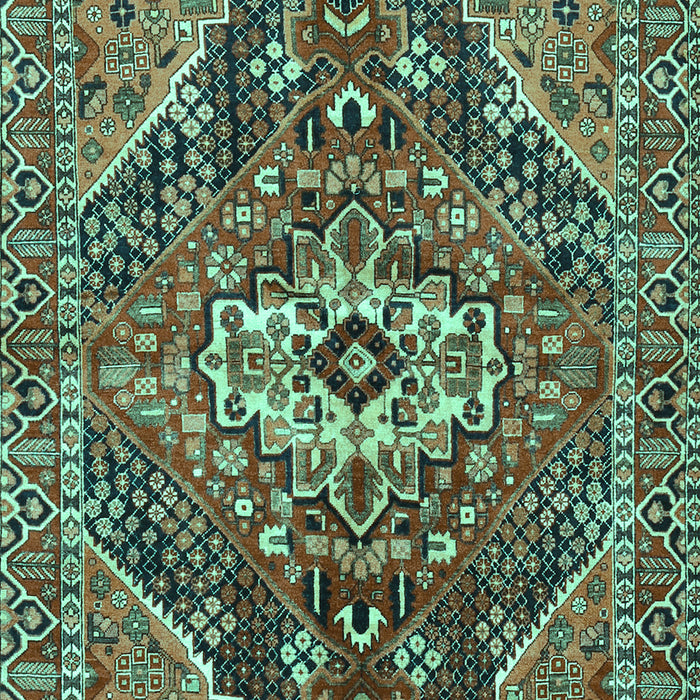 Machine Washable Persian Turquoise Traditional Area Rugs, wshtr3033turq
