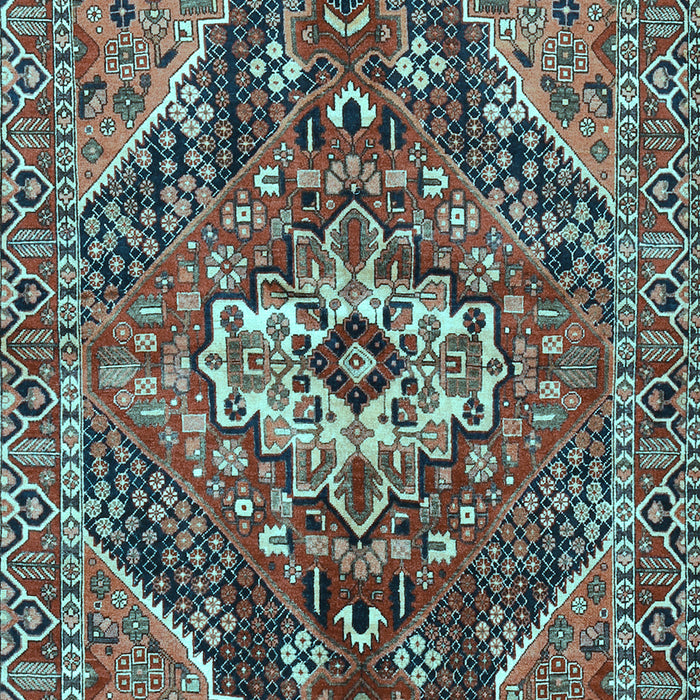 Machine Washable Persian Light Blue Traditional Rug, wshtr3033lblu