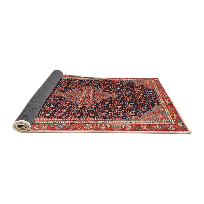Sideview of Traditional Saffron Red Medallion Rug, tr3034
