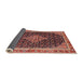 Sideview of Traditional Saffron Red Medallion Rug, tr3034