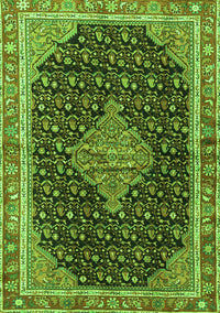 Medallion Green Traditional Rug, tr3034grn