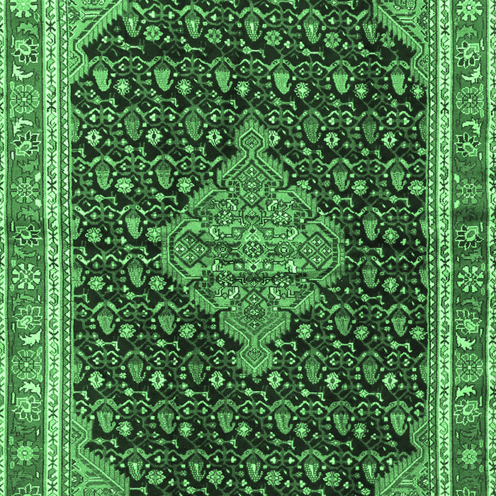 Medallion Emerald Green Traditional Rug, tr3034emgrn