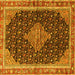 Square Medallion Yellow Traditional Rug, tr3034yw