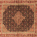 Square Medallion Brown Traditional Rug, tr3034brn