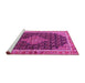 Sideview of Machine Washable Medallion Pink Traditional Rug, wshtr3034pnk