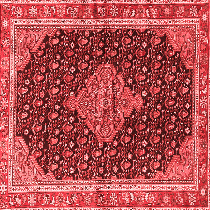 Machine Washable Medallion Red Traditional Rug, wshtr3034red