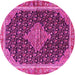 Round Medallion Pink Traditional Rug, tr3034pnk