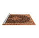 Sideview of Machine Washable Medallion Brown Traditional Rug, wshtr3034brn