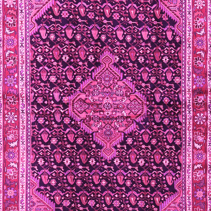 Machine Washable Medallion Pink Traditional Rug, wshtr3034pnk