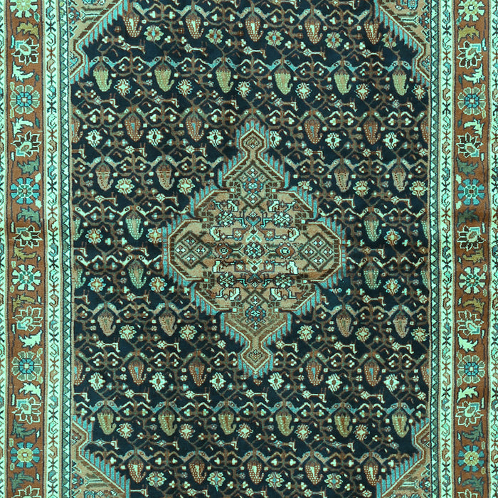 Medallion Turquoise Traditional Rug, tr3034turq