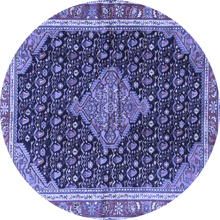 Round Medallion Blue Traditional Rug, tr3034blu