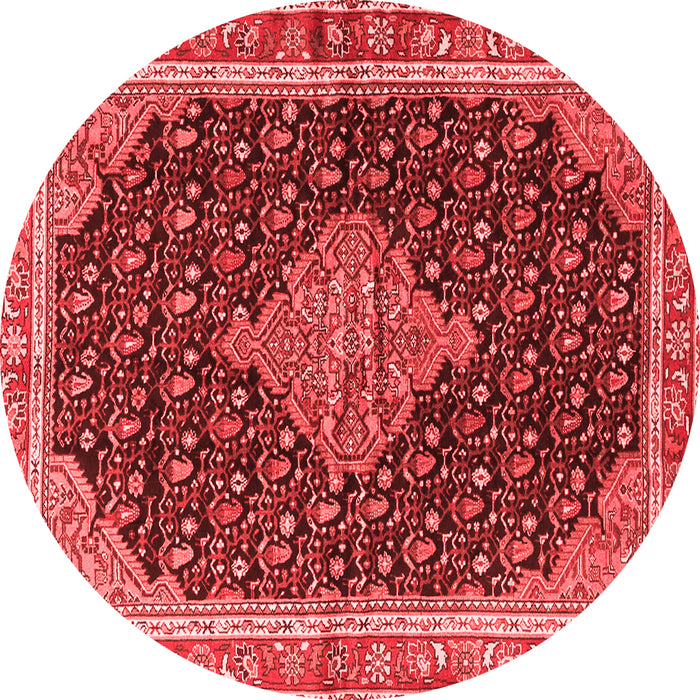 Machine Washable Medallion Red Traditional Rug, wshtr3034red
