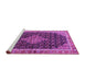 Sideview of Machine Washable Medallion Purple Traditional Area Rugs, wshtr3034pur