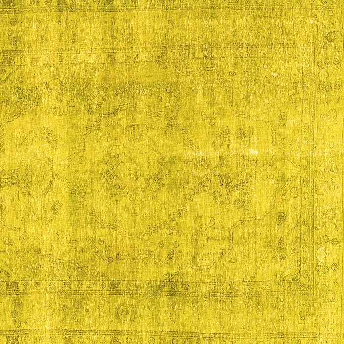 Square Persian Yellow Traditional Rug, tr3035yw