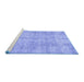 Sideview of Machine Washable Persian Blue Traditional Rug, wshtr3035blu