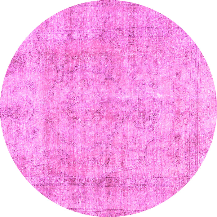Round Persian Pink Traditional Rug, tr3035pnk
