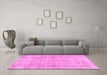 Machine Washable Persian Pink Traditional Rug in a Living Room, wshtr3035pnk