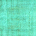 Square Persian Turquoise Traditional Rug, tr3035turq