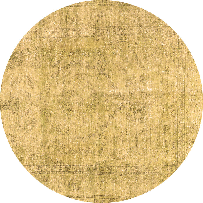 Round Persian Brown Traditional Rug, tr3035brn