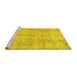 Sideview of Machine Washable Persian Yellow Traditional Rug, wshtr3035yw