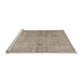 Sideview of Machine Washable Traditional Dark Almond Brown Rug, wshtr3036