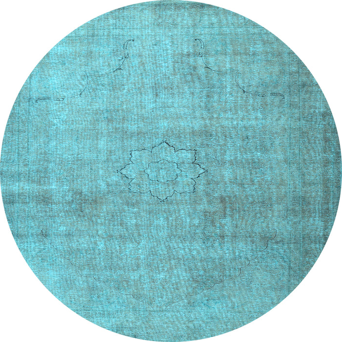 Round Persian Light Blue Traditional Rug, tr3036lblu