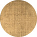 Round Persian Brown Traditional Rug, tr3036brn