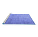 Sideview of Machine Washable Persian Blue Traditional Rug, wshtr3036blu