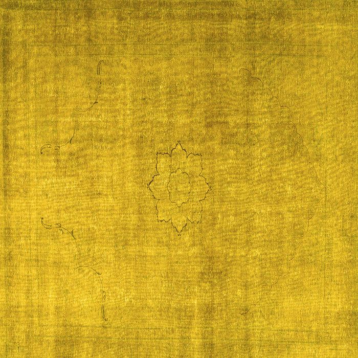 Square Persian Yellow Traditional Rug, tr3036yw