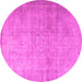 Round Persian Pink Traditional Rug, tr3036pnk
