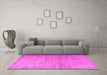 Machine Washable Persian Pink Traditional Rug in a Living Room, wshtr3036pnk