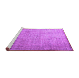 Sideview of Machine Washable Persian Purple Traditional Area Rugs, wshtr3036pur