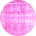 Round Persian Pink Traditional Rug, tr3037pnk