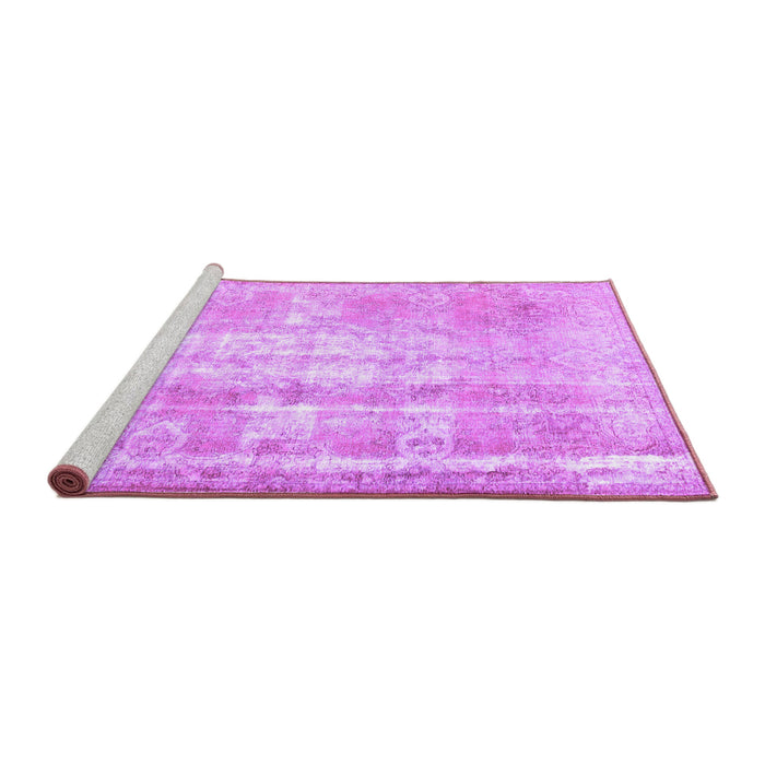 Sideview of Machine Washable Persian Purple Traditional Area Rugs, wshtr3037pur
